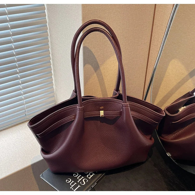 Large Capacity Women's Shoulder Bag Commuter Tote Bag Underarm Single Shoulder Bag Retro Design Casual Handbag
