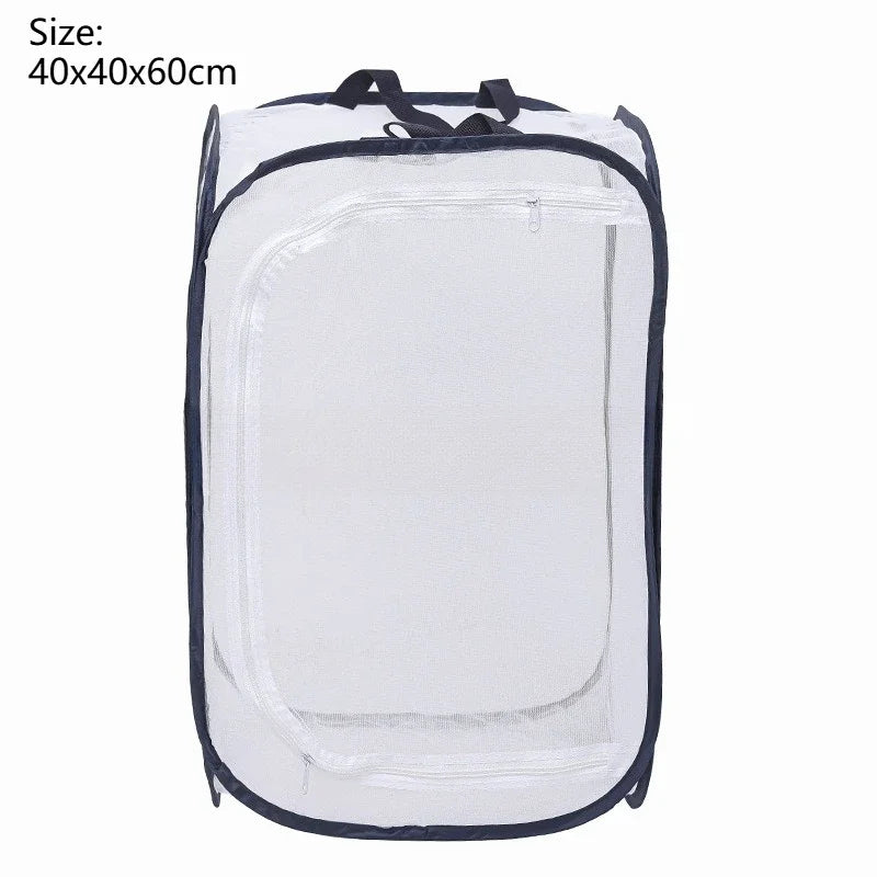 Portable folding insect breeding cage butterfly breeding hatching breathable transparent mesh box observation box insect house