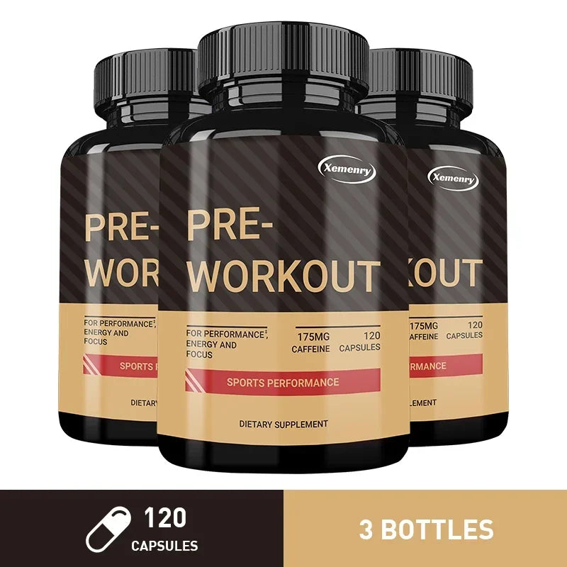 Pre-Workout Supplements - Helps with Energy, Endurance, Muscle Mass and Focus