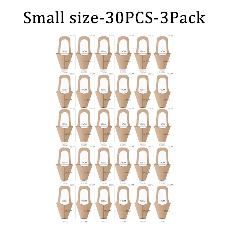 Fashion Florist Rose Box Kraft Paper Wedding Handheld Decorative Flowers Boxes Birthday Party Packaging Gift Bag Decoration