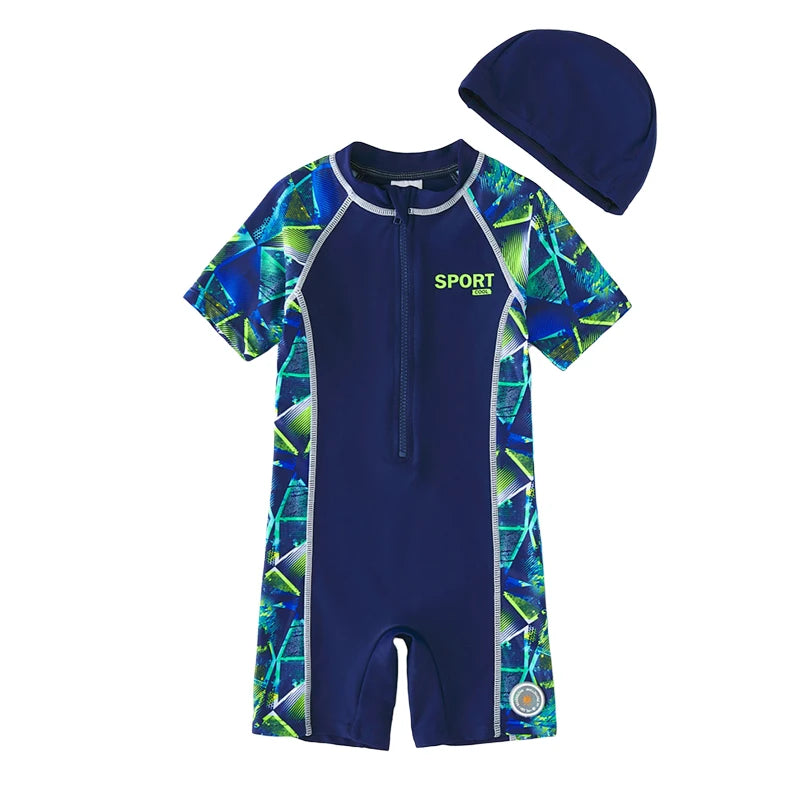 Children's Swimsuit Orange Long Sleeve Rash Guard Kids UPF50 UV Protection Boy's Beach Clothes Shark Swimming Bathing Suit Kids