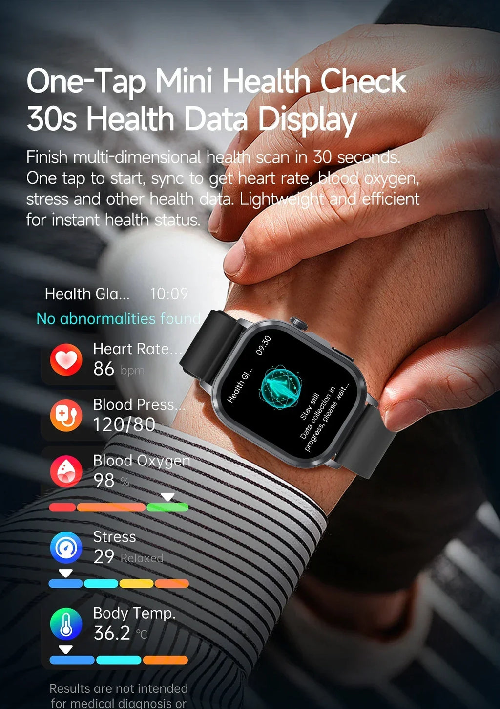 New Accurate Blood Pressure Smart Watch Uric Acid ECG+PPG Blood Oxygen Body Analysis Body Fat LED Flashlight smart watches 2025
