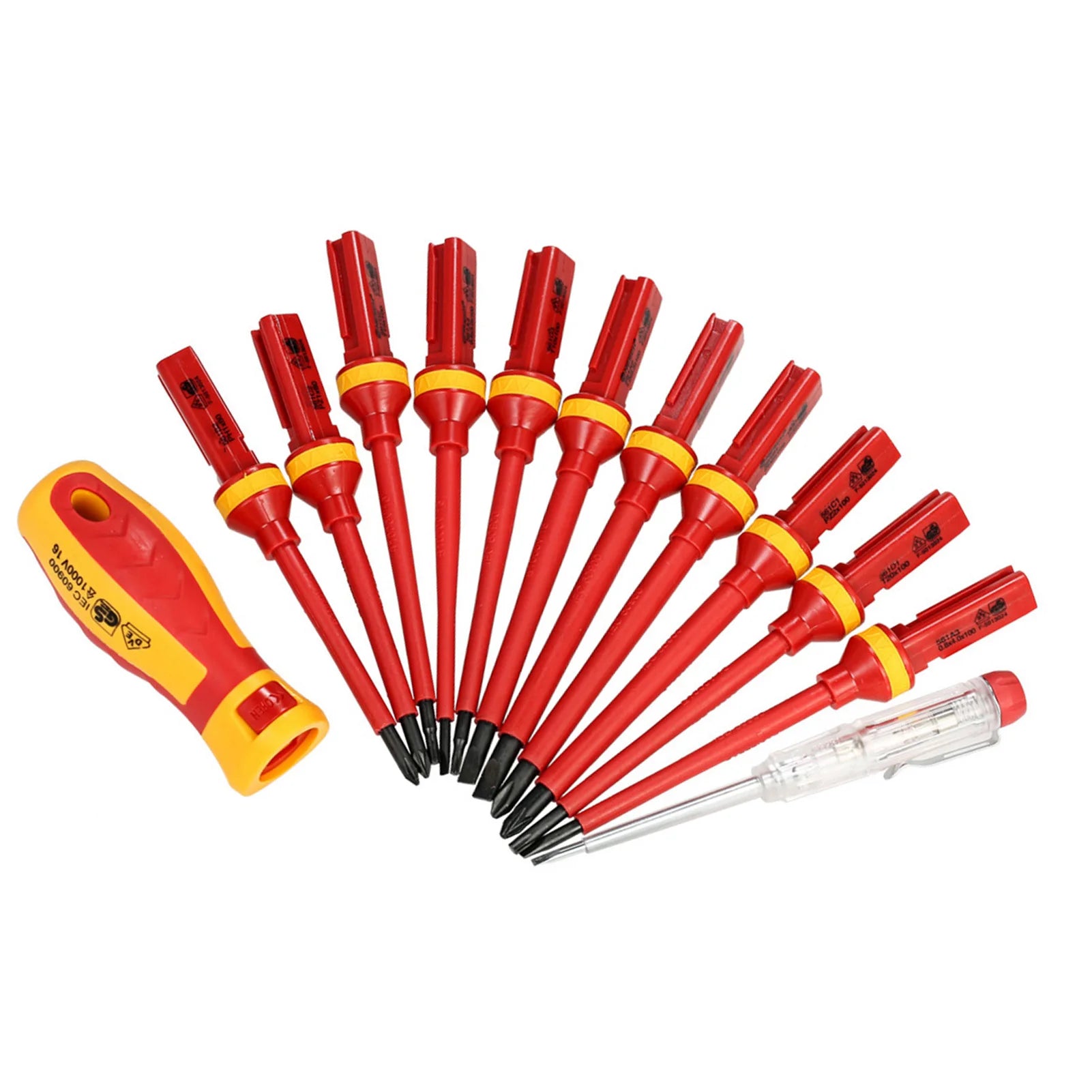 VDE Insulated Screwdriver Set 1000V Slotted Phillips Magnetic Screw Driver Bits Kit With Tester Pen Electricians Hand Tools