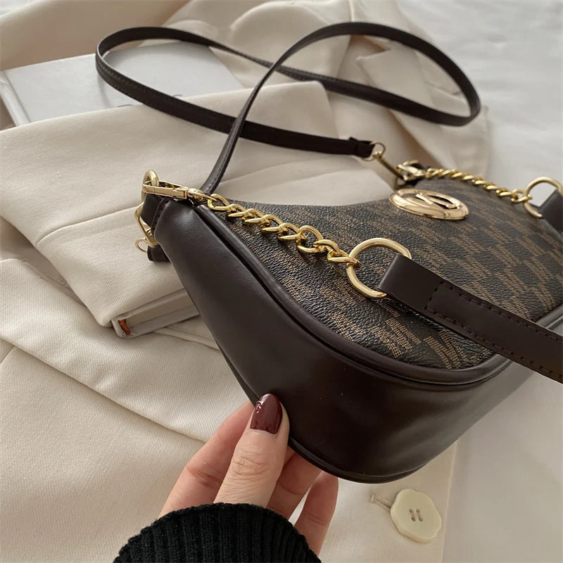 Vintage Floral Print Underarm Bag Women's Crossbody Shoulder Bag Casual Versatile Small Bag Popular Female Fashion Design