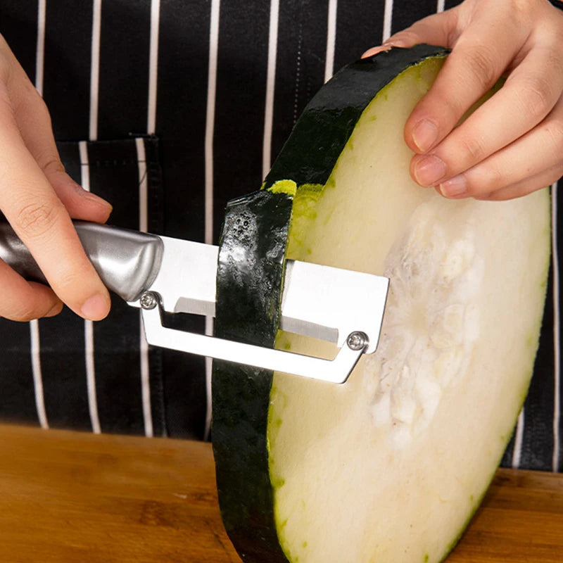 Stainless Steel Kitchen Peeler Multi-Function Kitchen-Specific Peeler for Slicing Fruit and Vegetables with Wooden/ Steel Handle