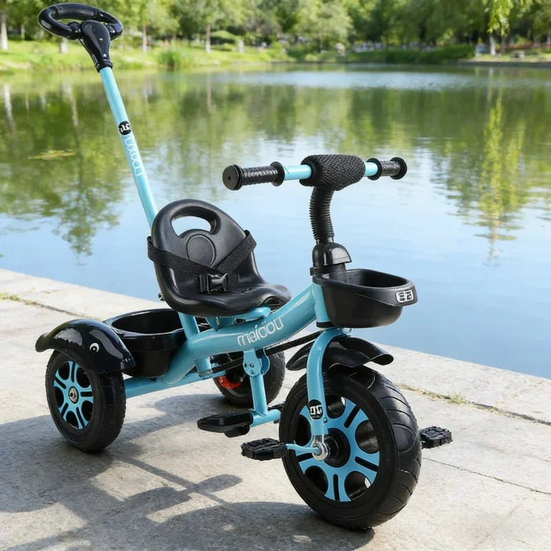 Multifunctional Three Wheeled Baby Balance Bike Lightweight Children Bicycle Hand Push Stroller for Baby Outdoor Riding Use