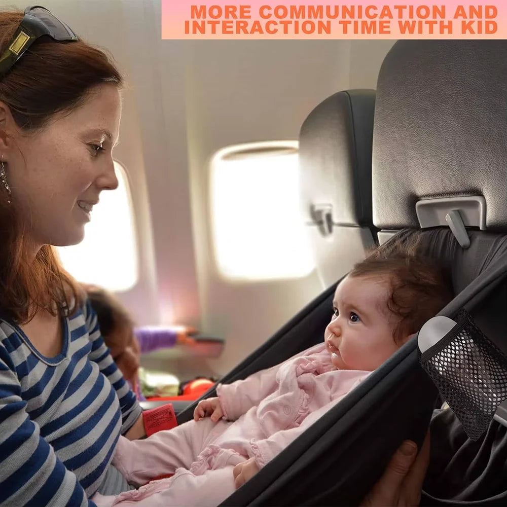 Kids Airplane Seat Extender Toddler Airplane Bed with Side Pocket Comfortable Breathable baby plane Travel Footrest Hammock