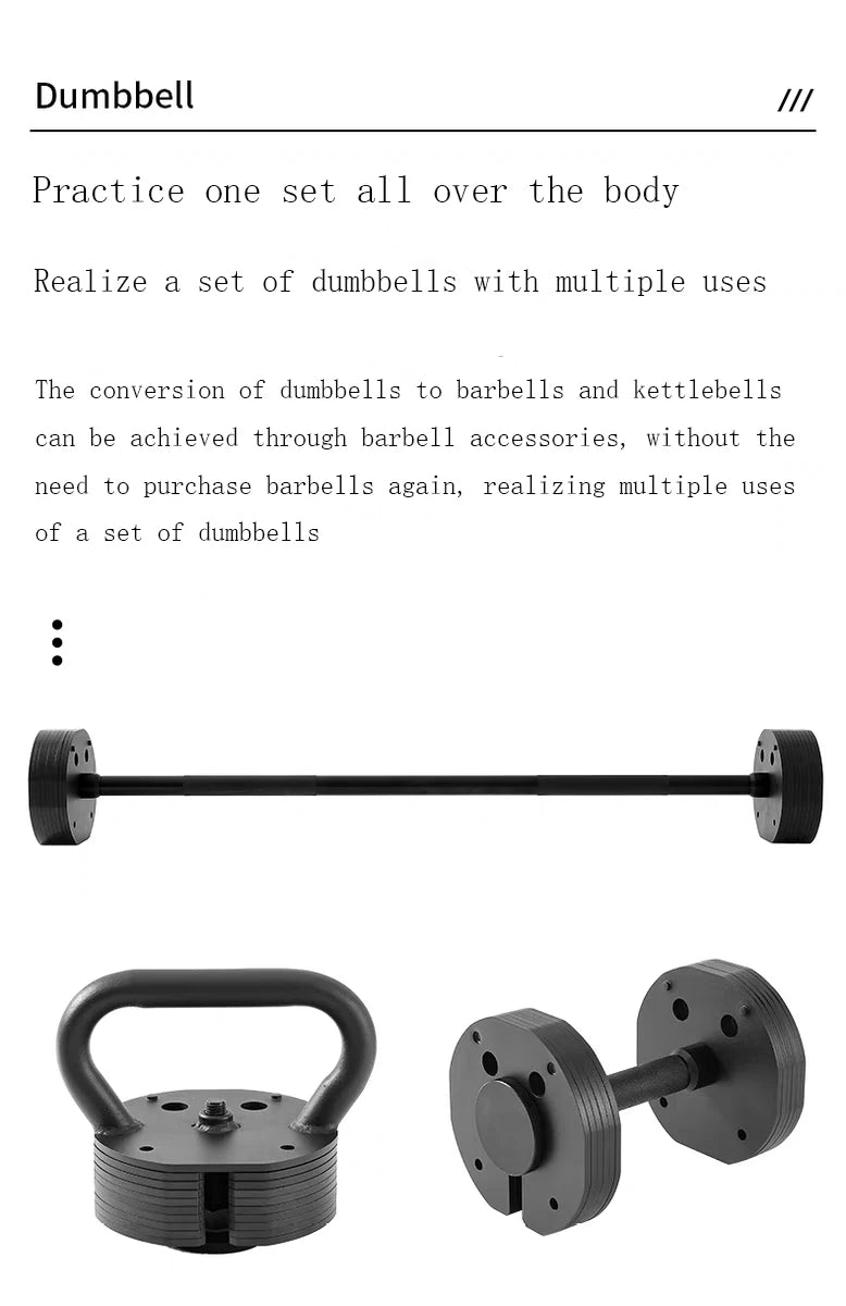 Quick Disassembly Plug-in Adjustable Dumbbells Multifunctional Men's Fitness Arm Muscle 1kg Incremental Steel Dumbbell