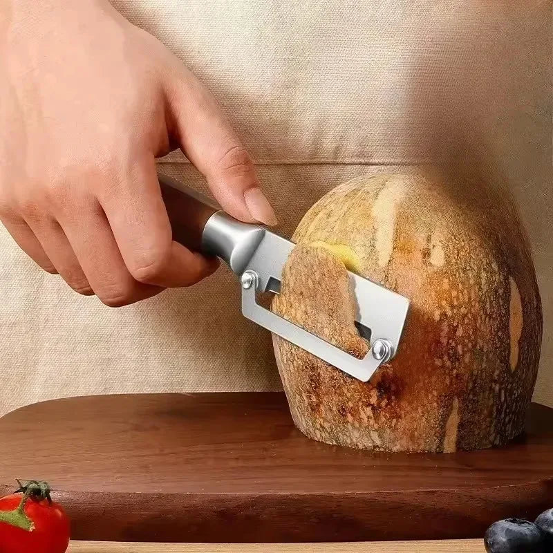 Stainless Steel Kitchen Peeler Multi-Function Kitchen-Specific Peeler for Slicing Fruit and Vegetables with Wooden/ Steel Handle