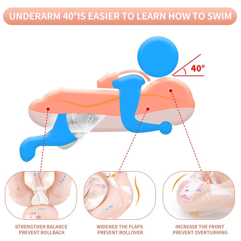 Swimbobo Baby Swimming Float With Canopy Inflatable Infant Floating Ring Kids Swim Pool Accessories Circle Bathing Summer Toys