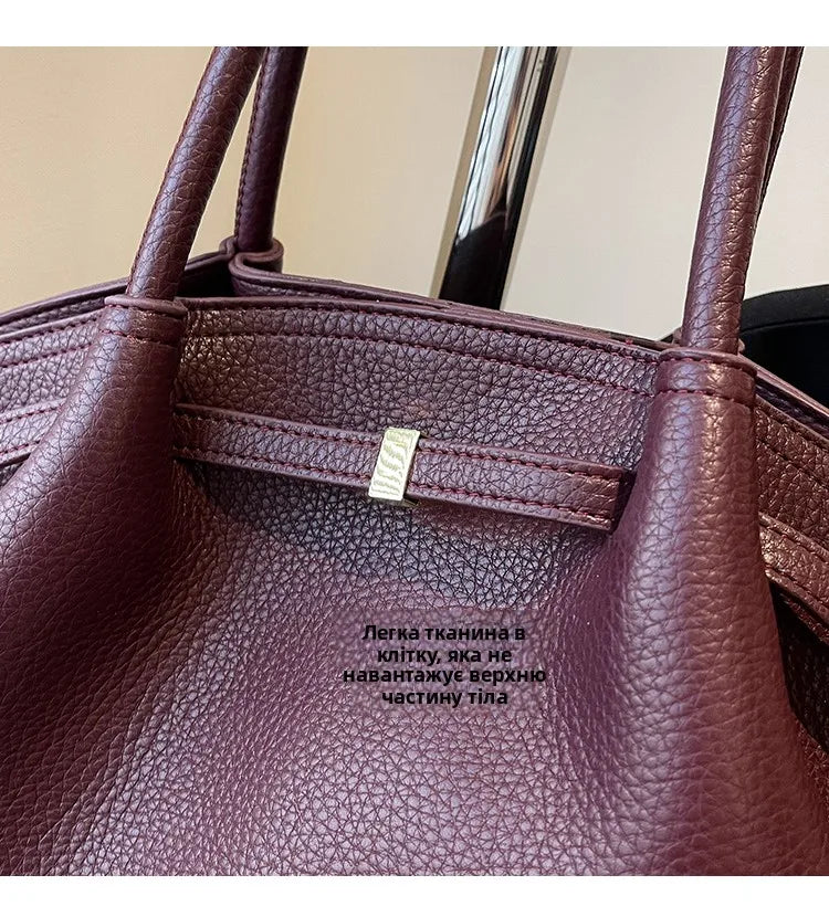 Large Capacity Women's Shoulder Bag Commuter Tote Bag Underarm Single Shoulder Bag Retro Design Casual Handbag