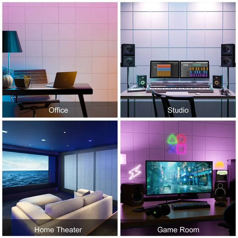 12 Pack Self-Adhesive Acoustic Panels 12" X 12" X 0.4" Square Sound Proof Panels Noise Insulation Wall Stickers for Home Studio
