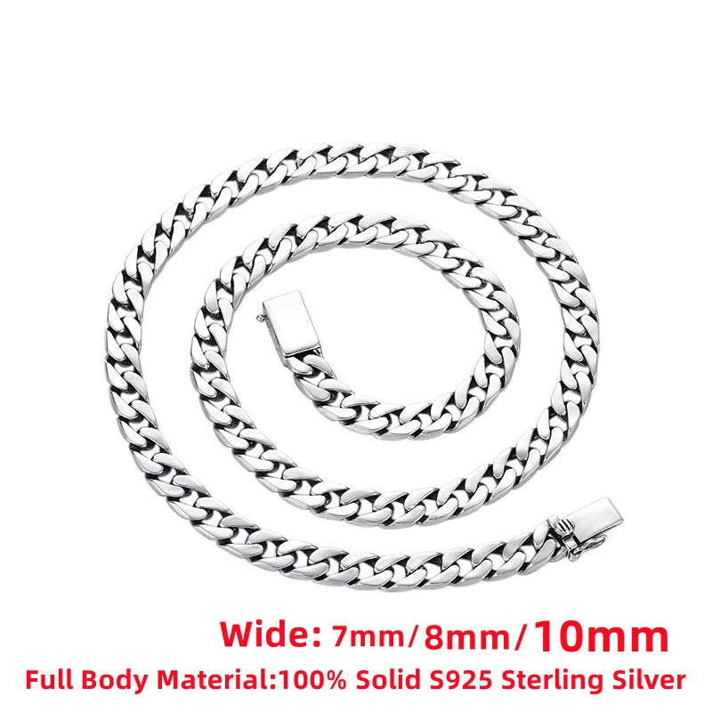 925 Silver Chains Original Certified Cuban Chain Authentic 925 Silver Necklace