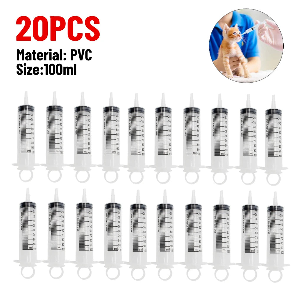 20/60/100ml Plastic Reusable Syringe For Measuring Nutrient Sterile Hydroponic Measure Perfume Rinse Disposable Sampler Injector