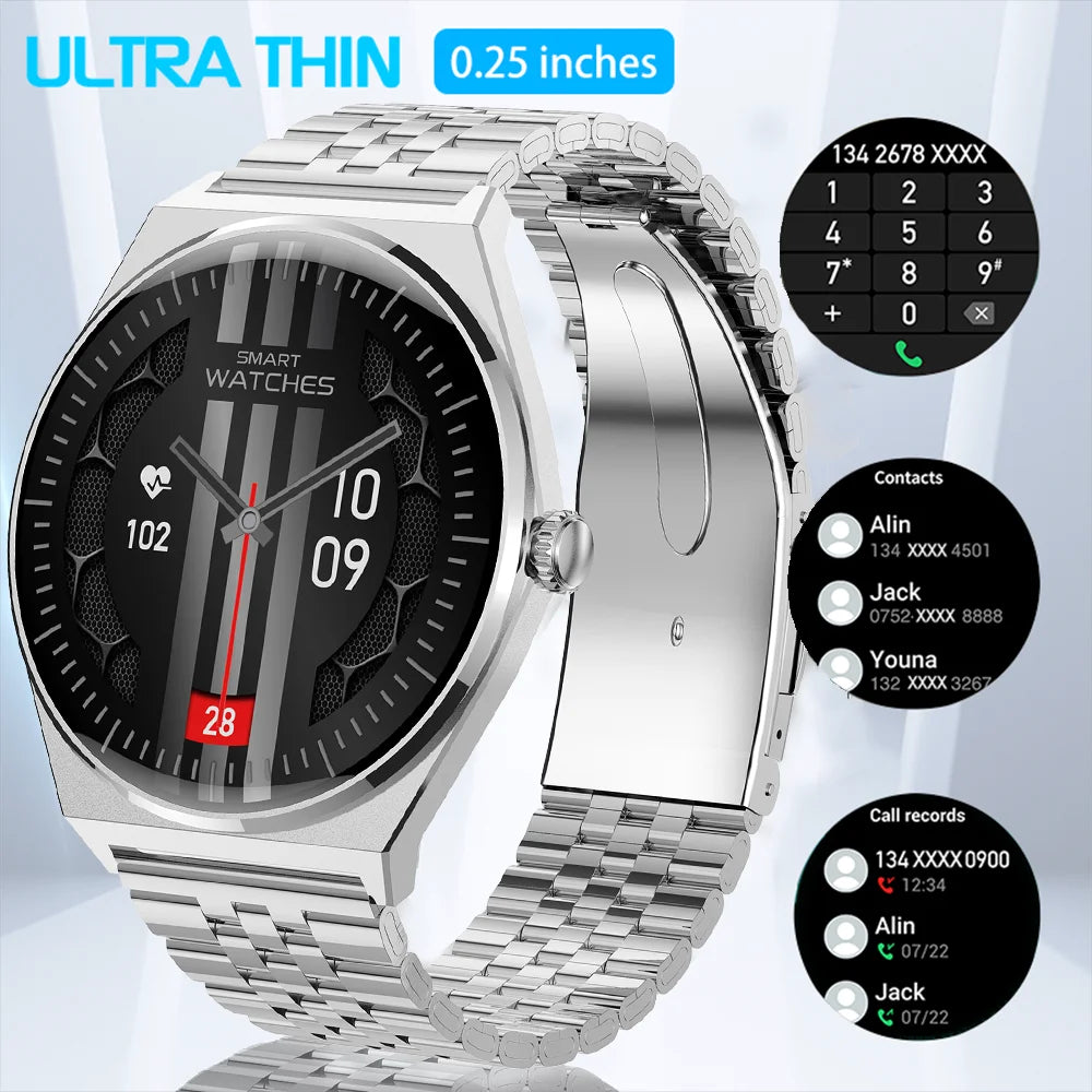DAORKOW New Ultra thin Wireless Call SmartWatch Women Watches Men Sports Fitness Tracker Heart Rate Smartwatches For Android IOS