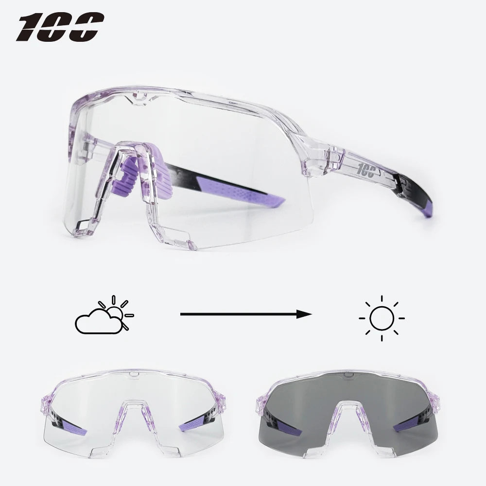 100 Photochromic Riding Cycling Sunglasses Mtb Cycling Glasses Goggles Bicycle Mountain Bike Men Women Sport Protection Glasses