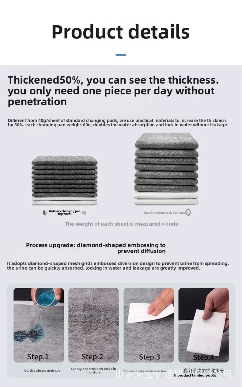 Thickened Bamboo Charcoal Pet Urine Pad Disposable Diaper for Dogs And Cats Absorbent Water Proof Mat Eco Friendly Pet Supplies