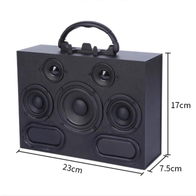 SOTAMIA 1Pcs Seven Units Portable Bluetooth Speaker Hifi Music Audio Charging Wooden Subwoofer Speakers Power Loudspeaker