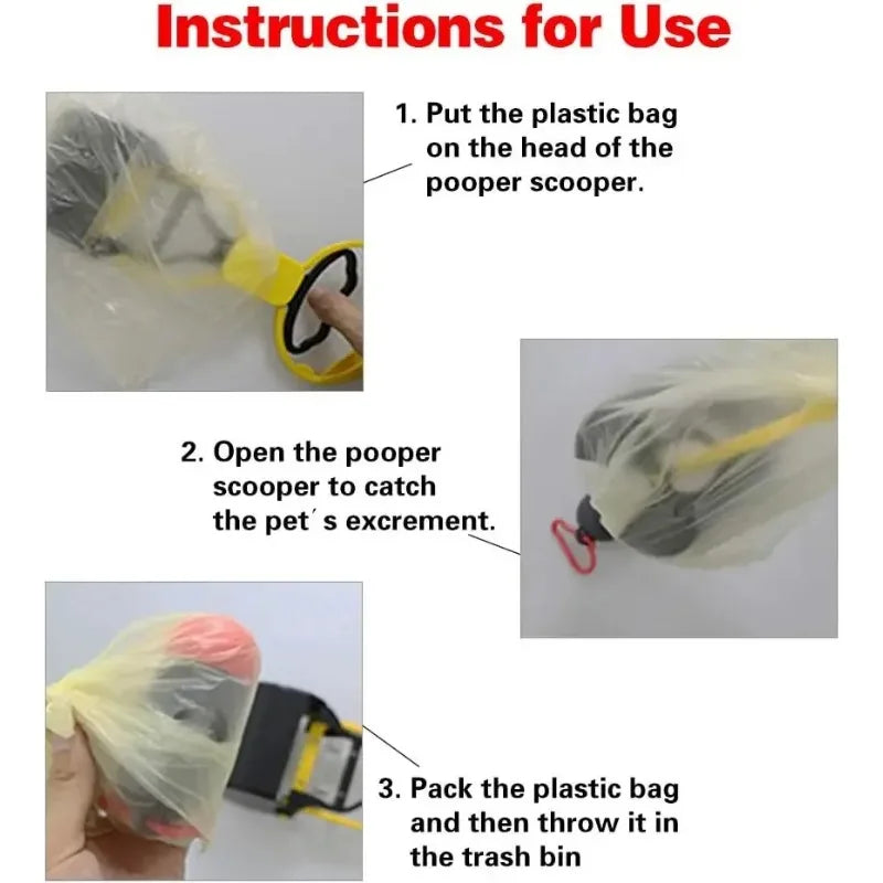 Dog Poop Bags Holder Picker Scooper Dog Waste Clean Up Poop Cleaner Claw Grabber for Dogs Puppy Outdoor Walking Park Tools