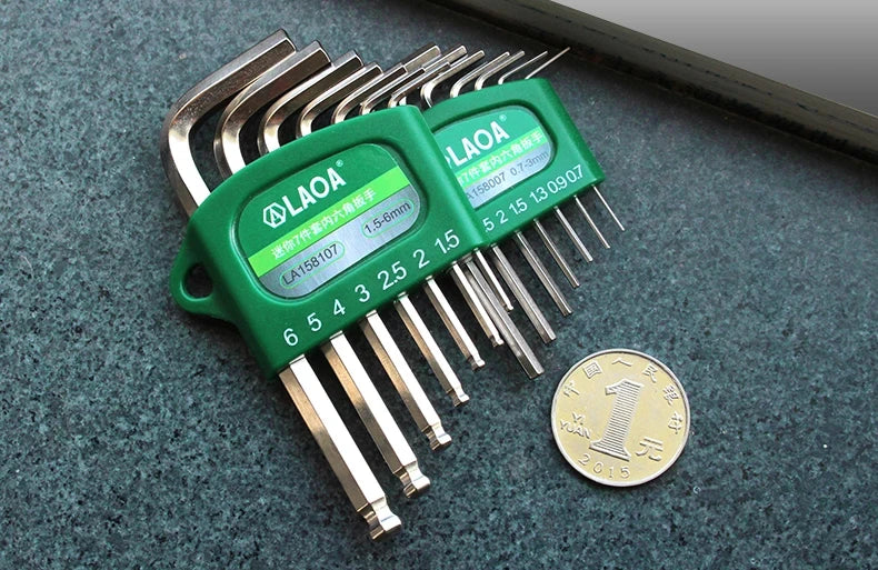 LAOA Mini 7-piece allen wrench hexagonal hexagonal screwdriver set 0.7/0.9/1.3/1.5/2/2.5/ 3mm wrench Allen key
