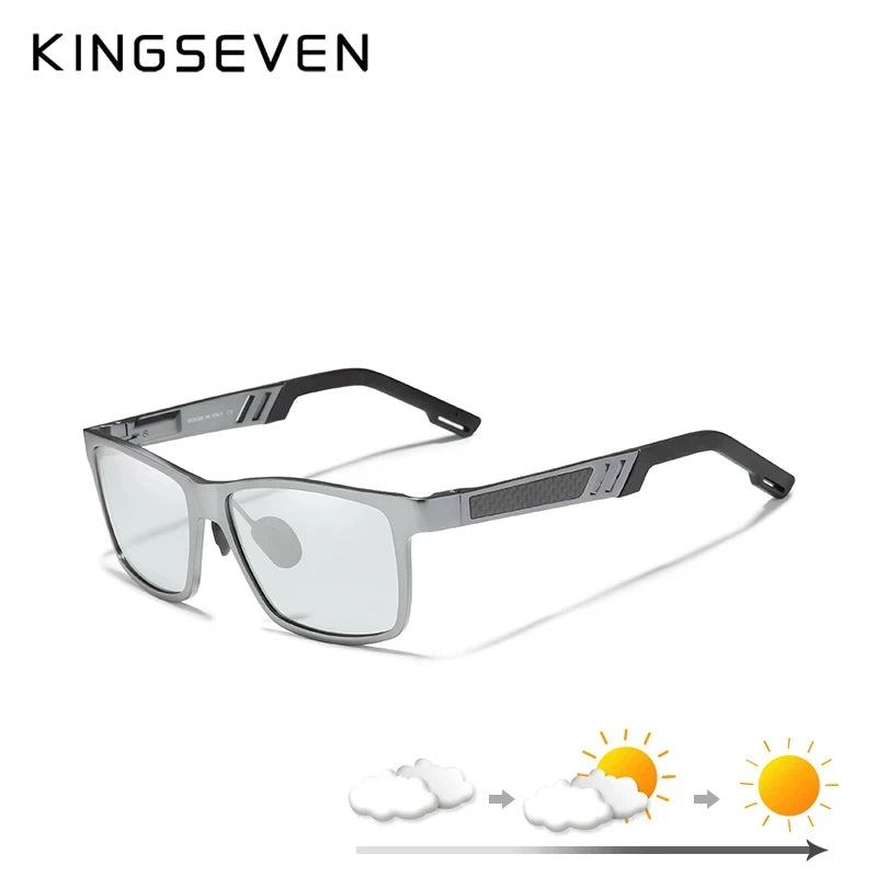 KINGSEVEN Men Polarized Sunglasses Aluminum Magnesium Driving UV400 Glasses Rectangle Shades Eye Protection Luxury Male Eyewear