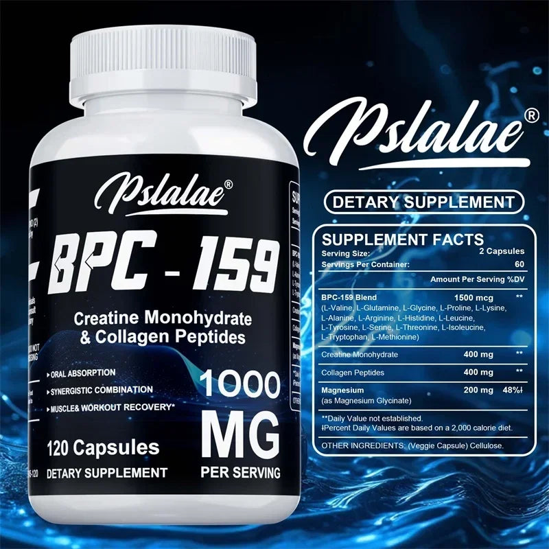 BPC-159, Creatine Monohydrate & Collagen Peptides - Supports Muscle and Athletic Recovery, Enhance Energy, Endurance