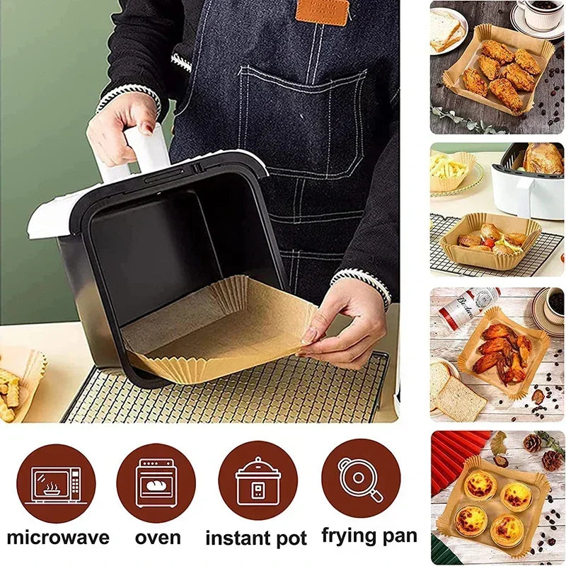 Disposable Baking Paper Hot Air Fryer Paper Airfryer Cooking Baking Reusable Oven Food Waxed Paper Foil Kitchen Tools