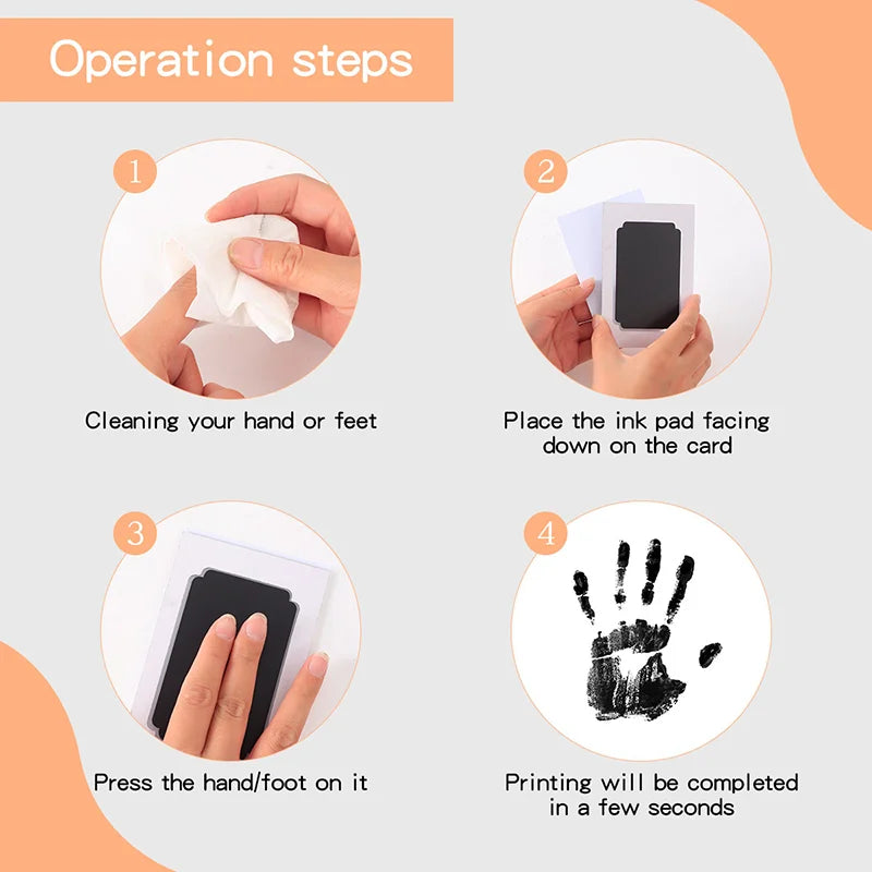 Safe Non Toxic Baby Handprint Footprint Ink Pad For Infant Pet Paw Print Easy Clean Cute Keepsake Photo Frame Accessories