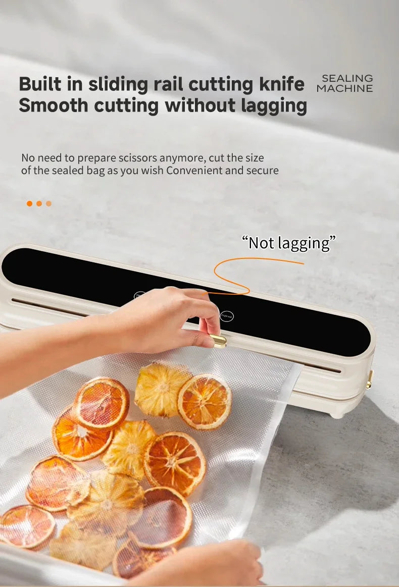 Electric Vacuum Sealer Food Storage Seal Touch Button Dry/Wet Built-in Cutter Kitchen Food Sealing Vacuum packaging machine