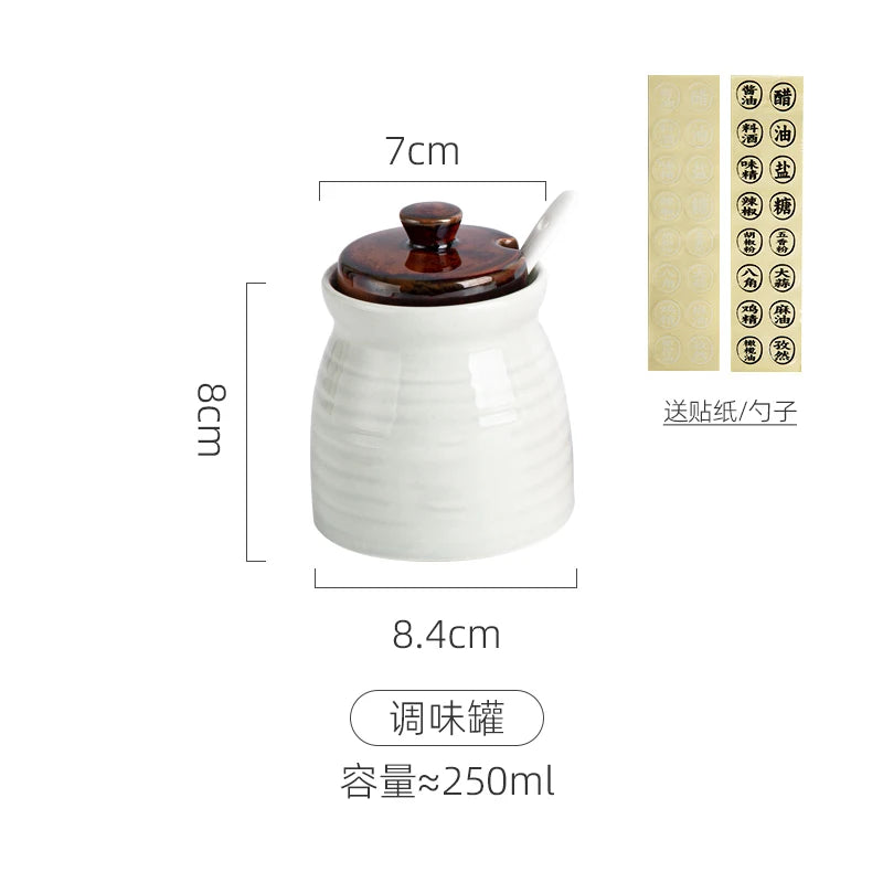 Japanese restaurant ceramic seasoning jar Seasoning jar soy sauce pot bottle mini small tableware
