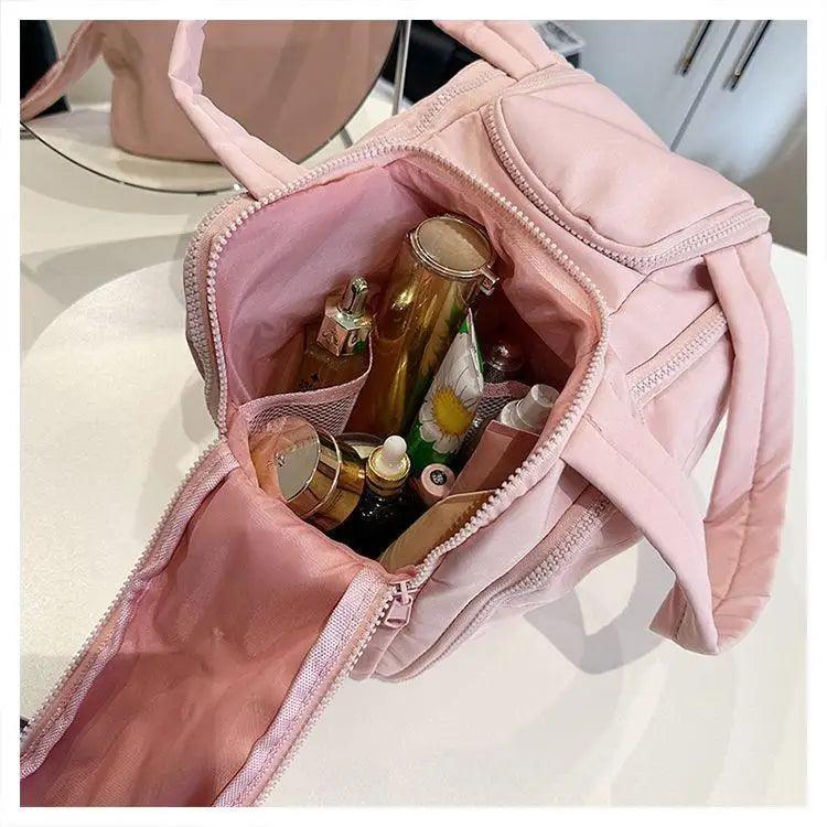 Portable Large Capacity Waterproof Cosmetic Storage Bag Handheld Travel Toiletry Bag Cosmetic Bag Durable Leather Bag
