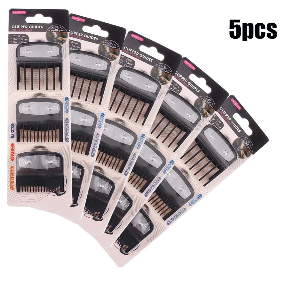 Black limit comb set Hair Clipper Guards Guide Combs Trimmer Cutting Guides Styling Tools Attachment Compatible 1.5mm 3mm 4.5mm