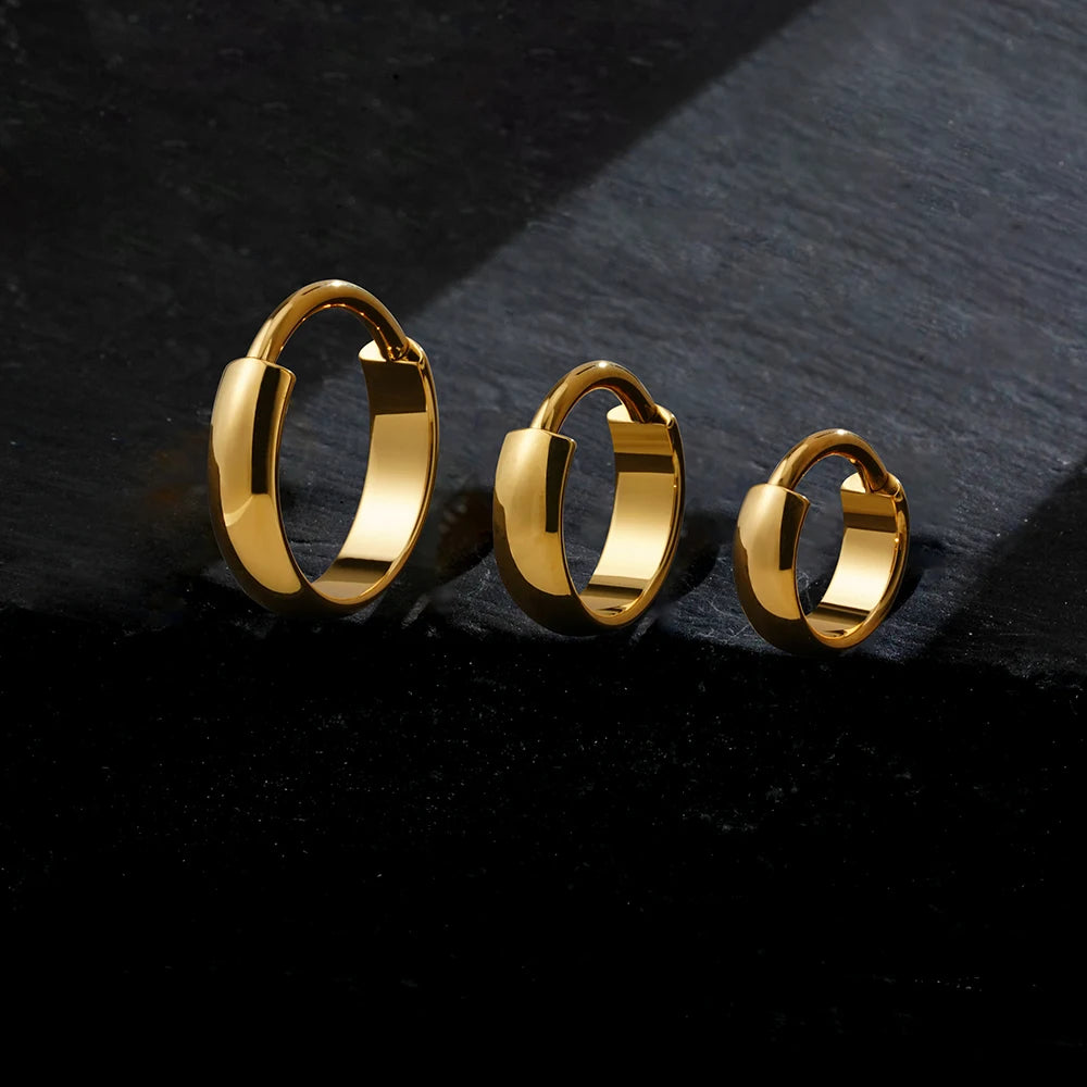 Right Grand ASTM F136 Titanium 16G Wide Chunky Conch Clicker Ring 8/10/12mm Cartilage Hoop Earring Earlobe Nose Piercing Jewelry