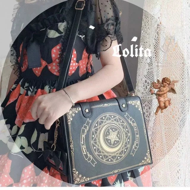 Morning Glory Original Design Star Moon Magic Book Crossbody Shoulder Bag Ladies Sweet Elegant Series Bag Synthetic Leather