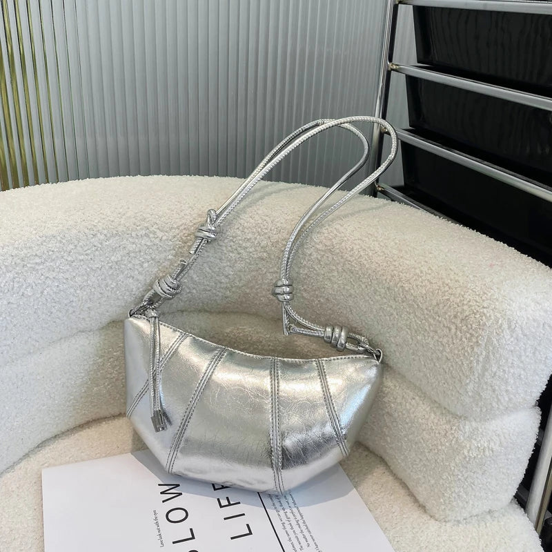 Casual Dumpling Shaped Large Capacity Shoulder Bag for Women 2026 New Style Soft Handle Single Strap Crossbody Luxury Bag