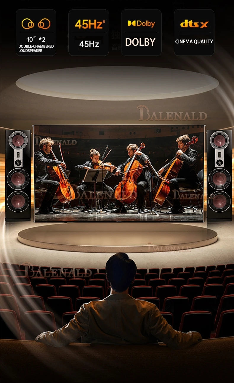 Balenald home theater system 298 floor-standing speaker hifi fever audio three-way dual 10-inch bass home speaker