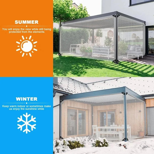 0.35mm PE Tarpaulin Cover Scaffolding Grid Cloth Grid Reinforced Pergolas Canopy Balcony Waterproof Screen Tent Plants Cover