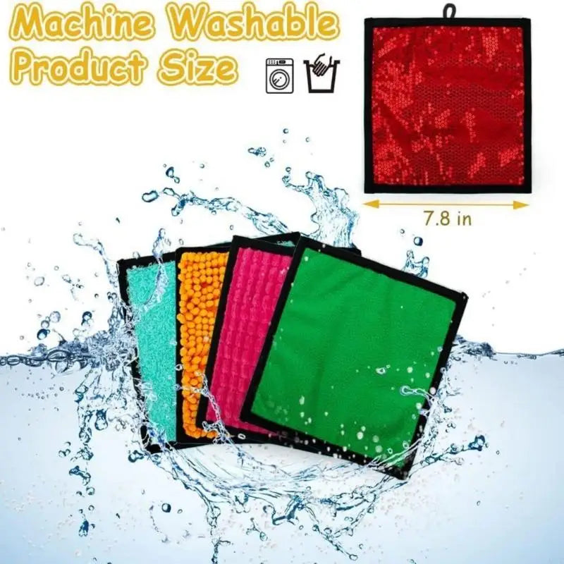 A5YC 16Pcs Infant Exploration Mat Machine Washable Multi Texture Design Sensory Toy For Sensory Development