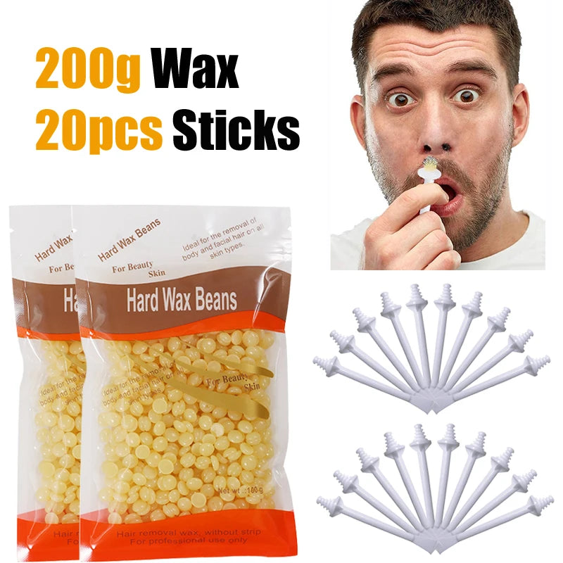 1/3Set 50g Nose Ear Hair Removal Wax Kit Painless & Easy Mens and Women Nasal Waxing Lightweight Portable Hair Removel Tools