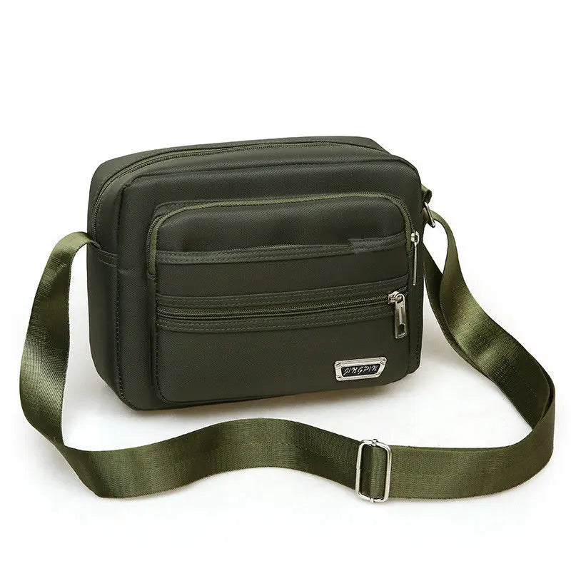 Casual Unisex Crossbody Bag Large Capacity Multi-layer Business Handling Bag Soft Nylon Material Zipper Closure Leisure Trave...