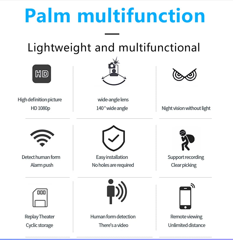 Mini WiFi Camera HD 1080P Indoor Monitor Security Protection Home Baby Video Surveillance IP Cam Audio Recorder 2024 New