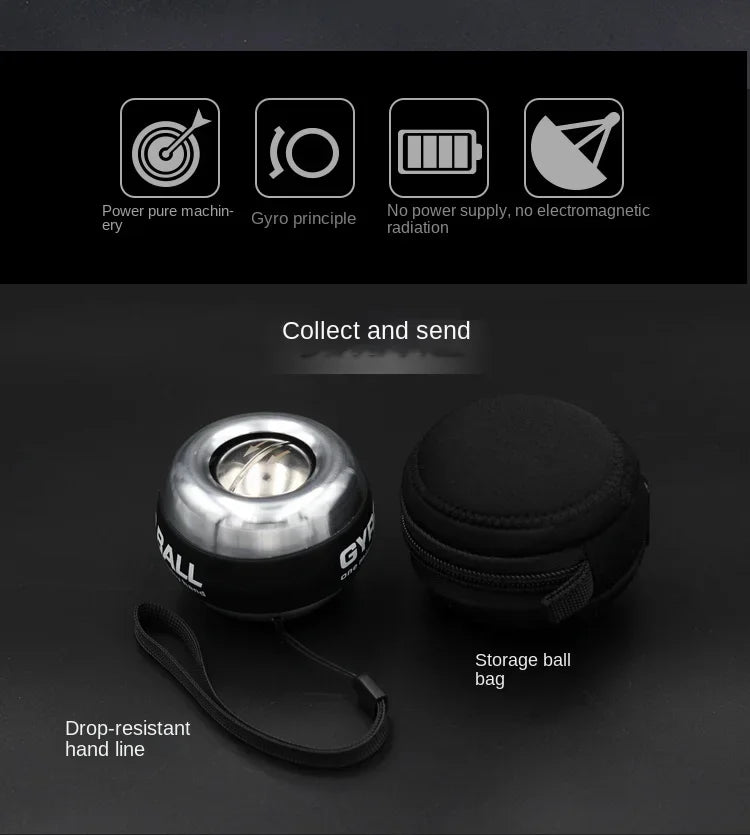 All metal  wrist gyro forearm strength led gyro ball arm muscle fitness training equipment Intensify Professional training