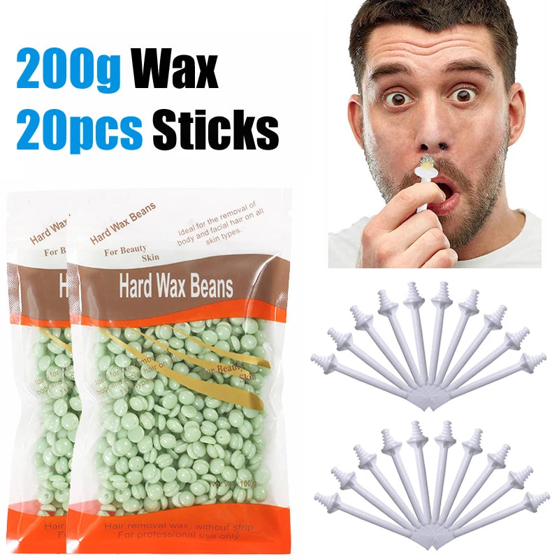 1/3Set 50g Nose Ear Hair Removal Wax Kit Painless & Easy Mens and Women Nasal Waxing Lightweight Portable Hair Removel Tools