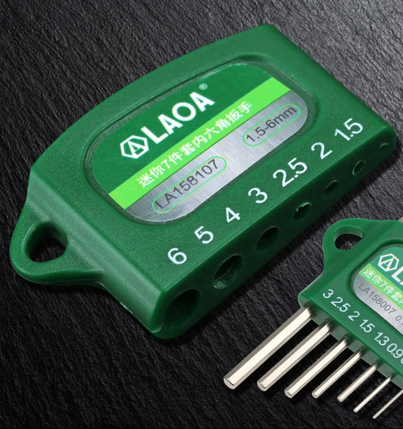 LAOA Mini 7-piece allen wrench hexagonal hexagonal screwdriver set 0.7/0.9/1.3/1.5/2/2.5/ 3mm wrench Allen key