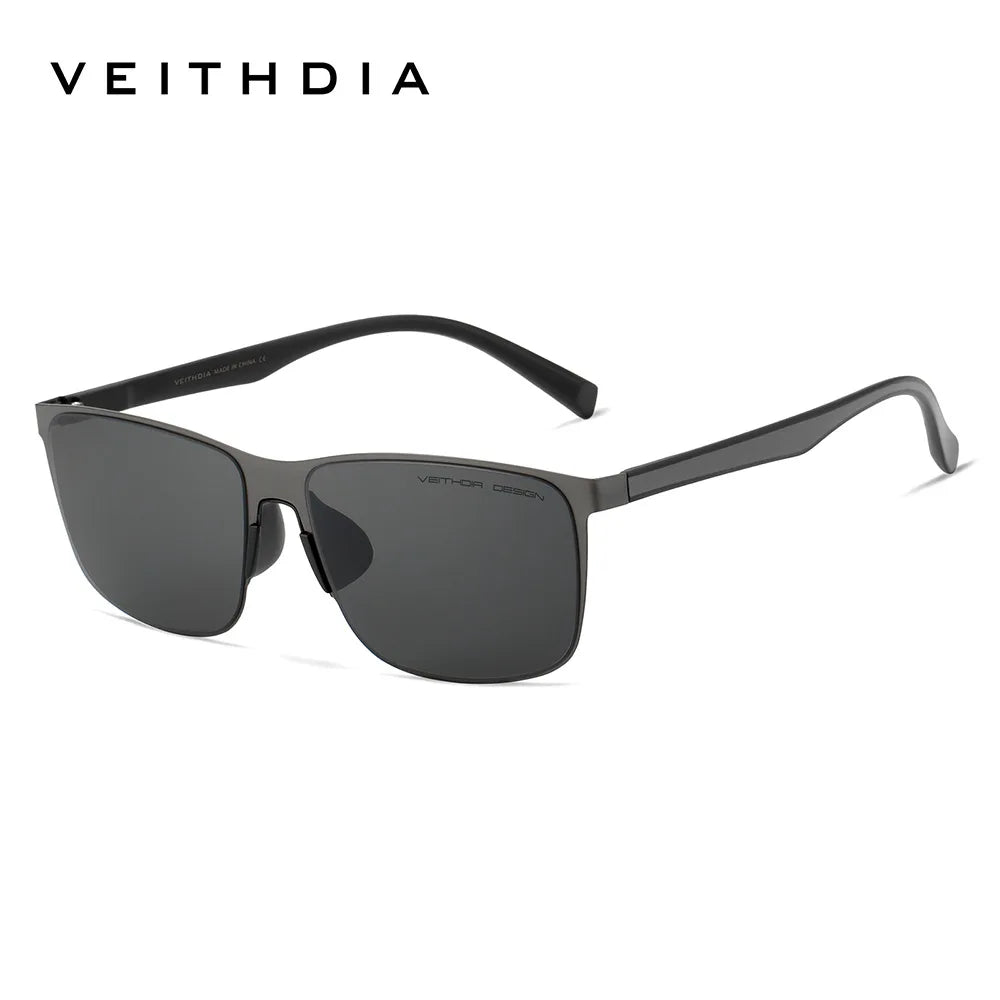 Matte black rectangular sunglasses with dark lenses on white background