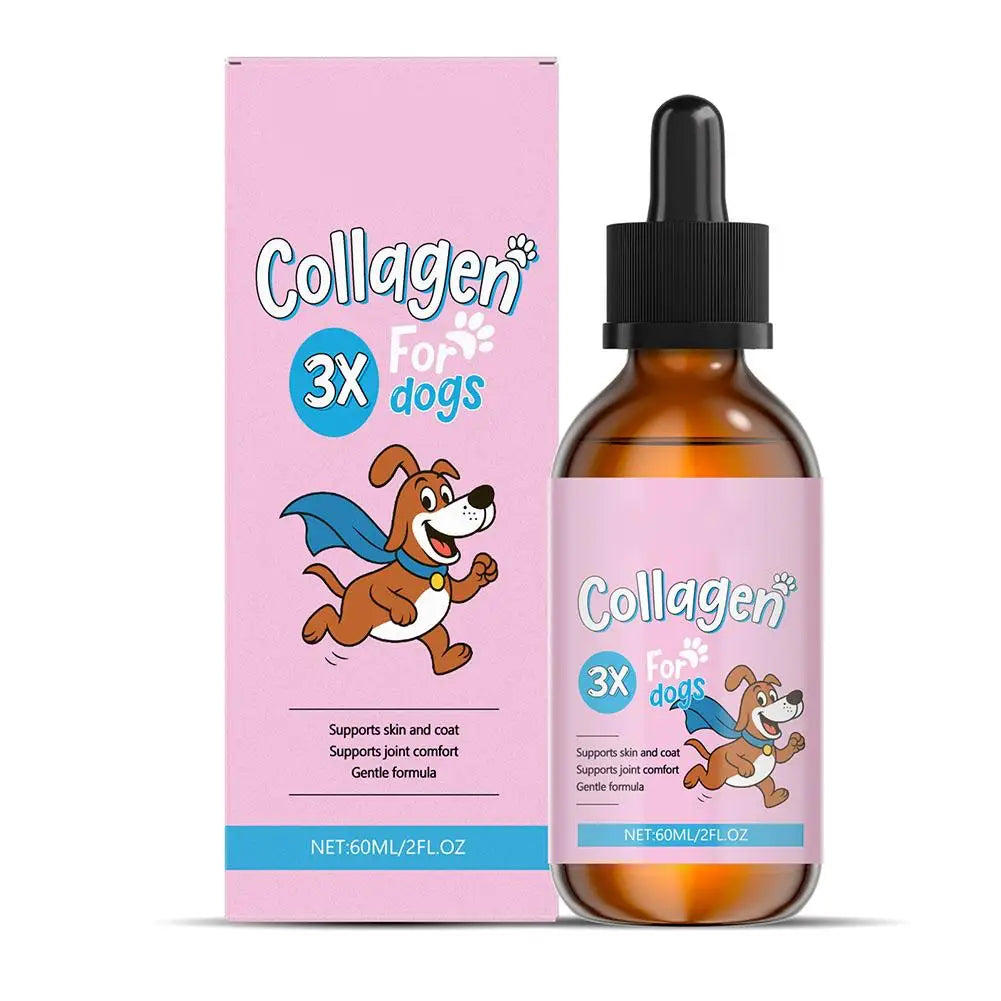 1/3/5Pcs 60ml Dog Pet Collagen Based Staple Food Combined With Nutritional Supplement Drops Gentle Formula For Hair Skin Care