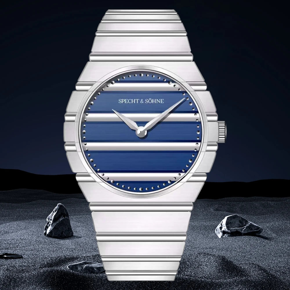 2025 New Arrivals Specht & Söhne POL Watches For Men Ultrathin Steel Sapphire Crystal Blue Quartz Watch Relogio Masculino 37MM