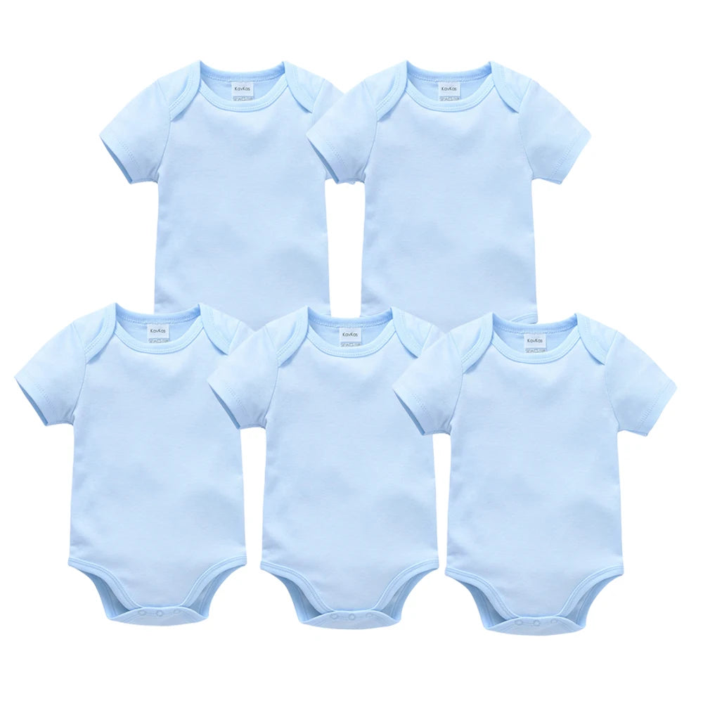 2025 Solid White Baby Clothes Short Sleeve Cotton Baby Girls Boys Bodysuit Newborn body bebe 0-24 months Infant Jumpsuit