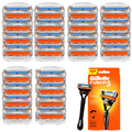 Gillette Fusion 5 Razor Set 1 Handle 25 Cartridges 5 Ultra-Thin Blades Lubrication Strip Back Trimmer