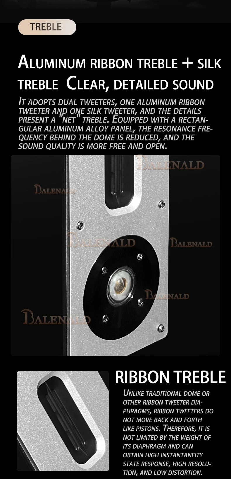 Balenald home theater system 298 floor-standing speaker hifi fever audio three-way dual 10-inch bass home speaker